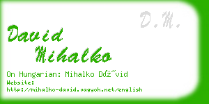 david mihalko business card